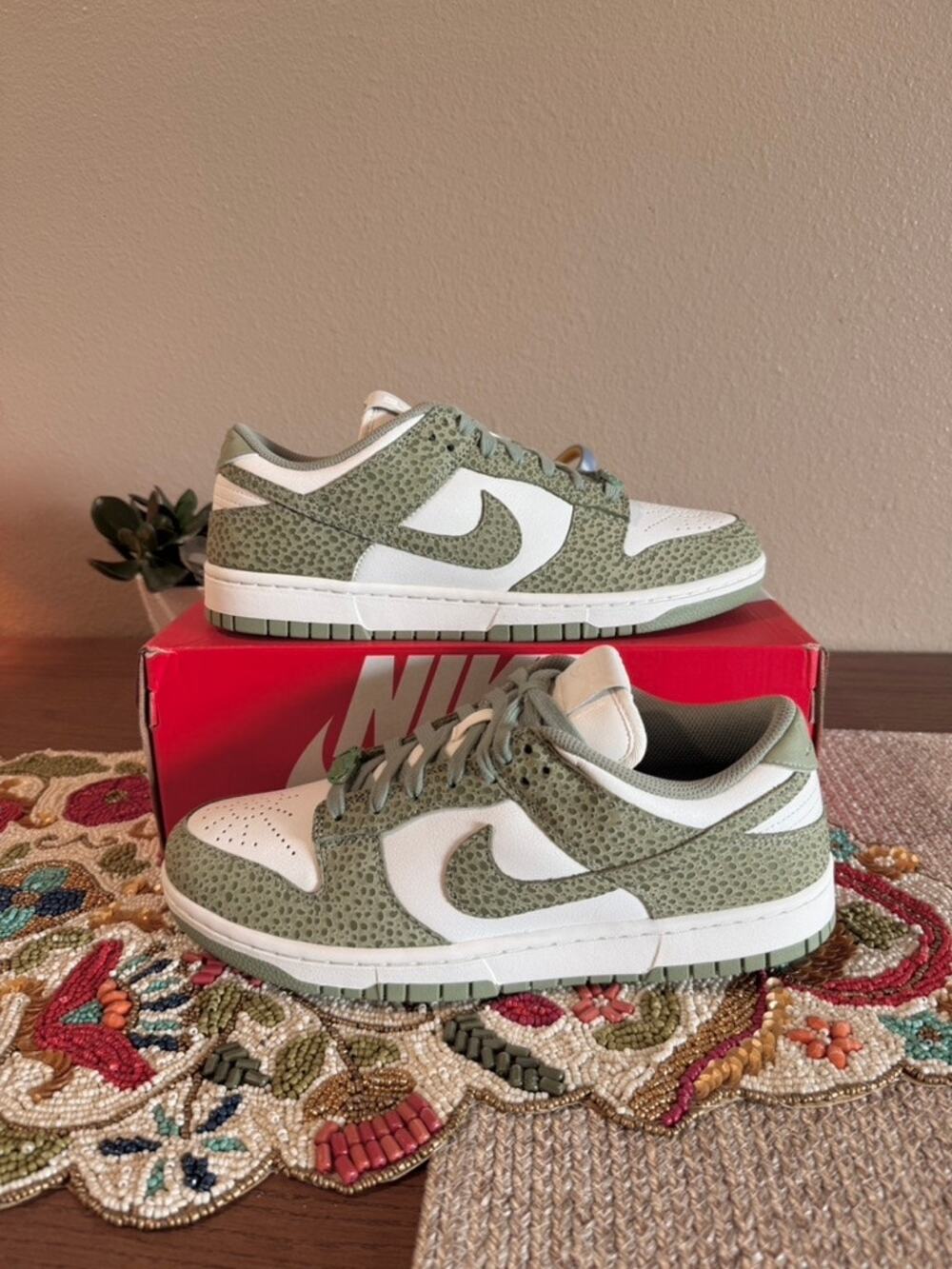 Nike Dunk Low Safari Oil Green White Treeline Cargo Khaki Rough Olive FV6516 300